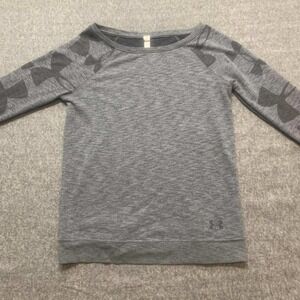 Under Armour Pullover Shirt Mens Medium Gray Athletic Crew Neck Long Sleeve